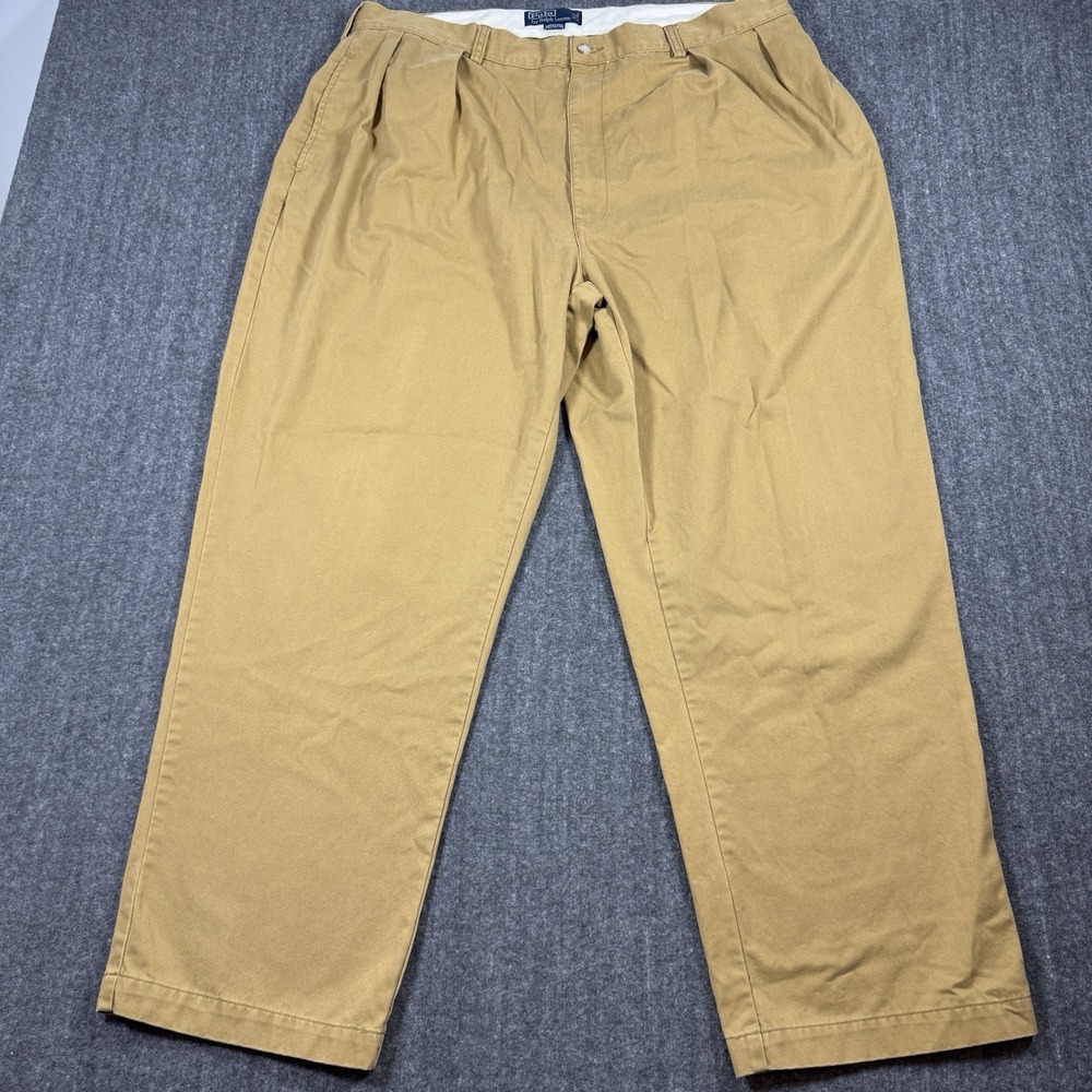 Polo Ralph Lauren Andrew Pants Men's 40x29 Brown Pleated Chino Cotton